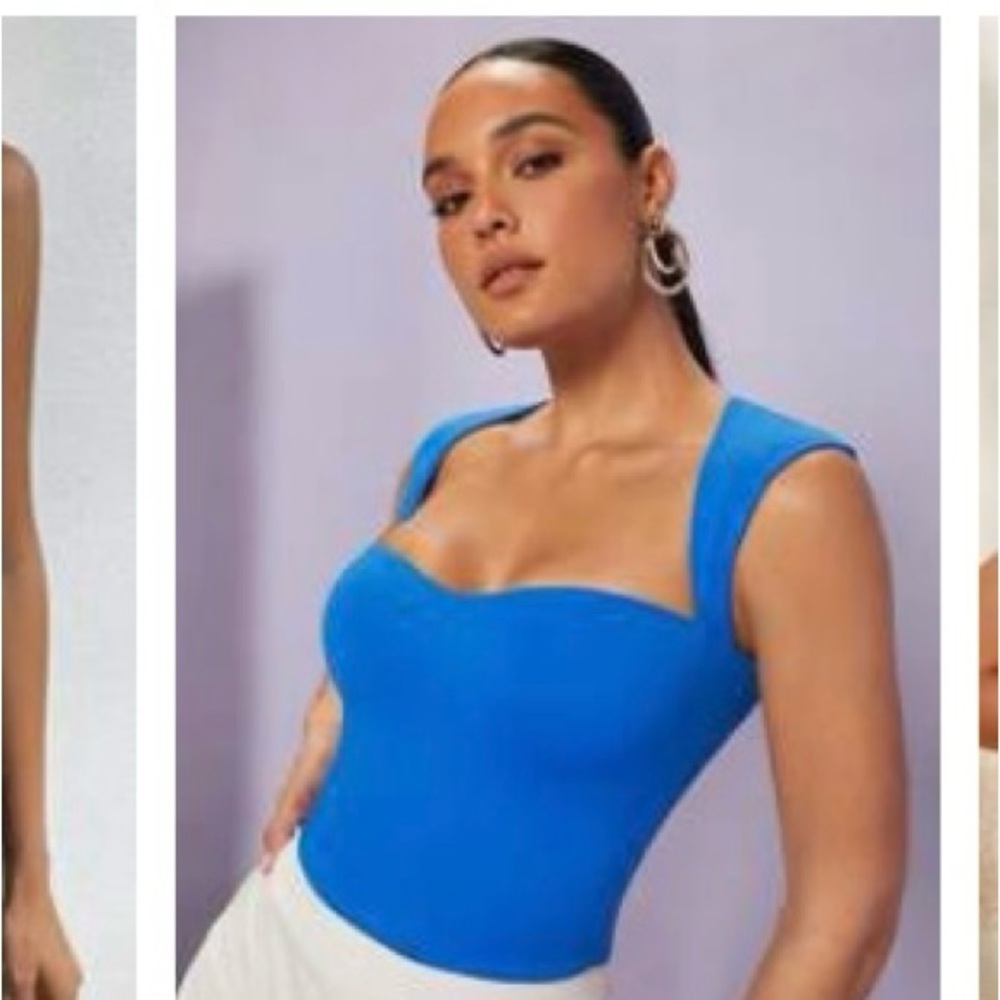 SHEIN Vibrant Blue Crop Top